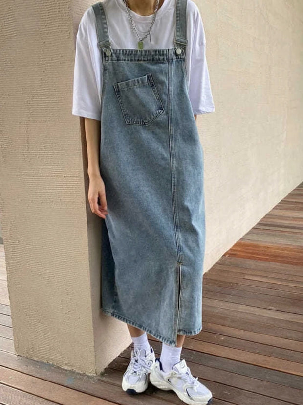 Spring Summer Denim Overall Dress Women
