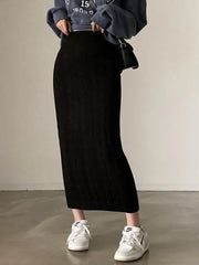 Solid Knitted Skirts For Womenew