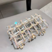 handmade Rhinestones Evening bag silver Crystal handmade Bags