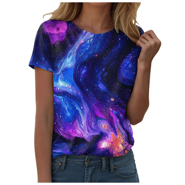 Galaxy Print Casual T-Shirt