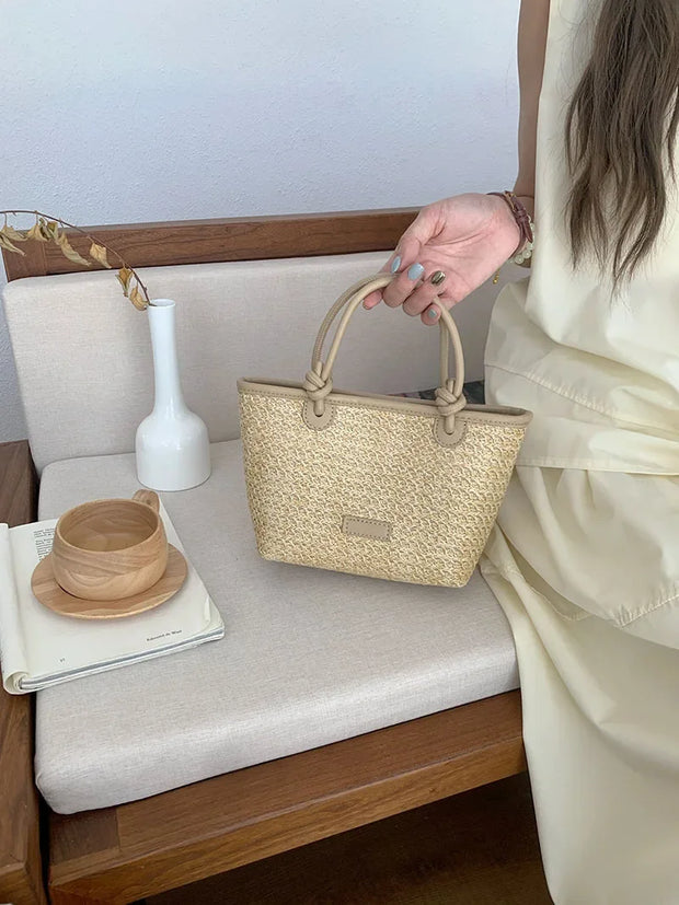 Woven Straw Crossbody Tote
