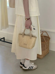 Woven Straw Crossbody Tote