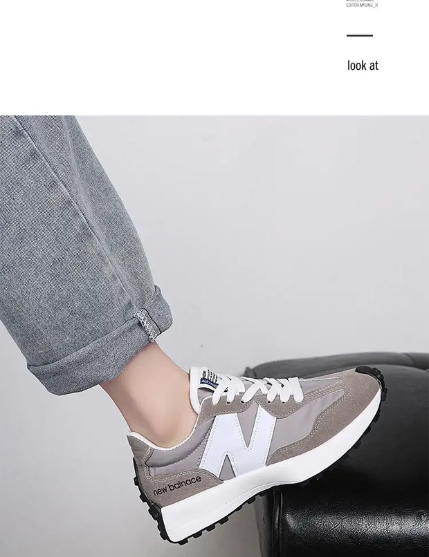 Trendy Luxe Running Sneakers - Neutral Tones