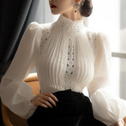 Elegant Lace Patchwork Blouse Top