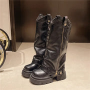 Retro High Western Boots - Bold Streetwear Look