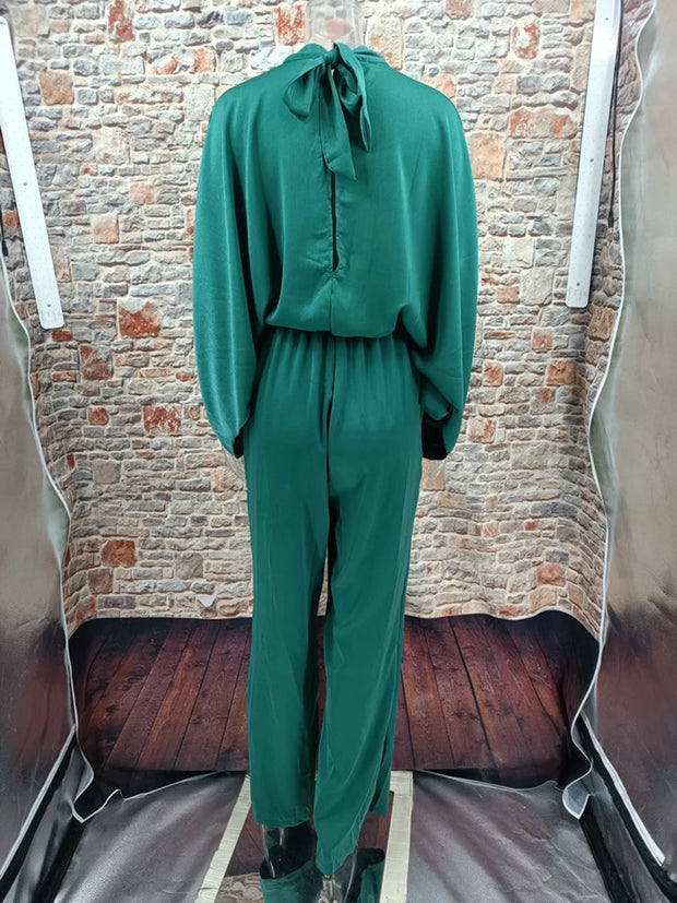 Elegant Cape Sleeve Jumpsuit - Autumn Chic
