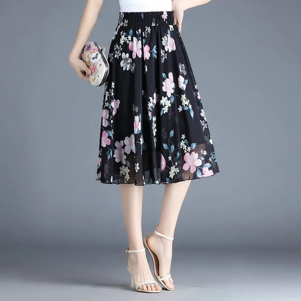 Chiffon Midi Skirts - Elegant Flowing Style