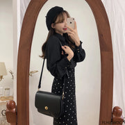 Bow Tie Long Sleeve Blouse Top