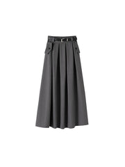 Elegant Casual Pleated Maxi Skirt