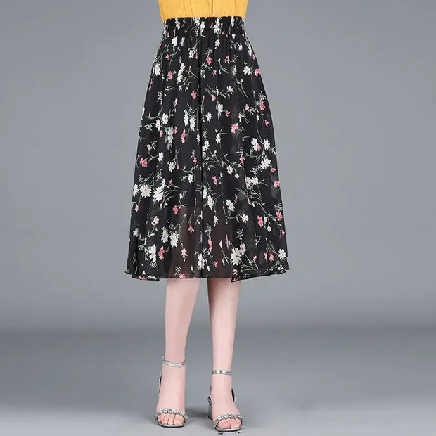 Chiffon Midi Skirts - Elegant Flowing Style
