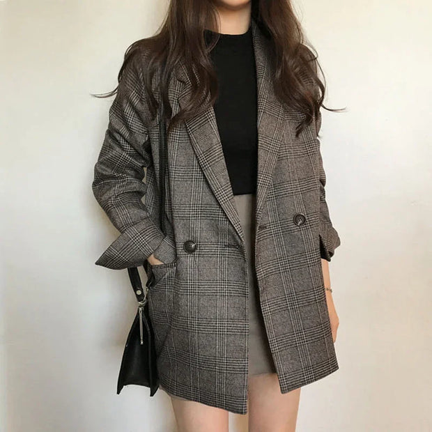 Timeless Checkered Winter Blazer