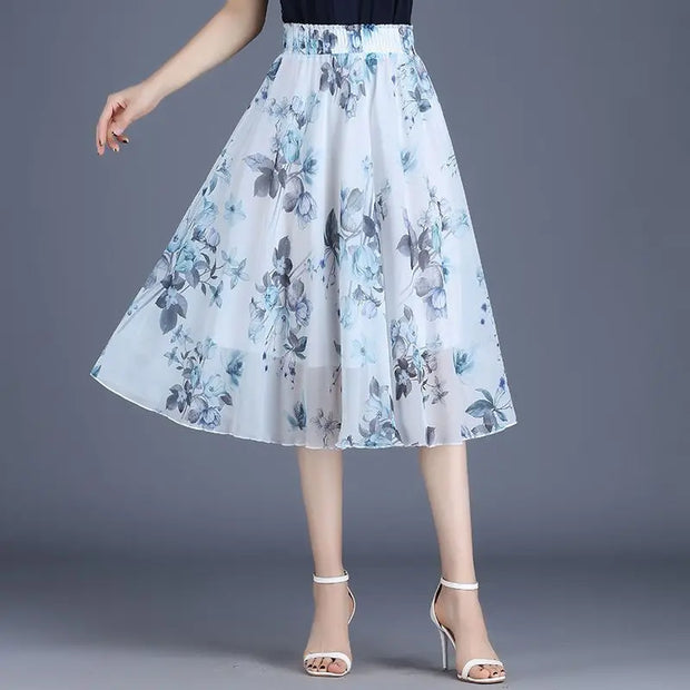 Chiffon Midi Skirts - Elegant Flowing Style