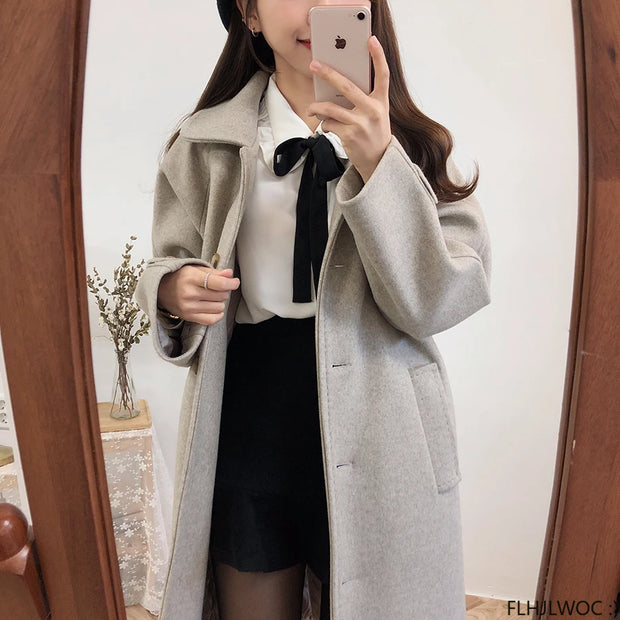 Bow Tie Long Sleeve Blouse Top