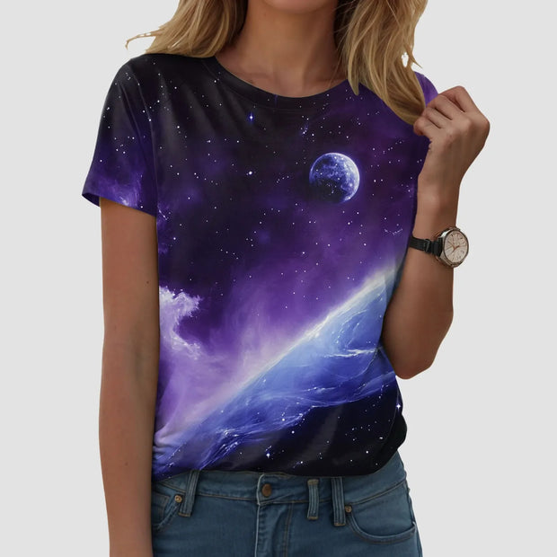 Galaxy Print Casual T-Shirt