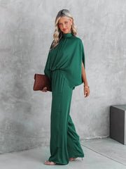 Elegant Cape Sleeve Jumpsuit - Autumn Chic