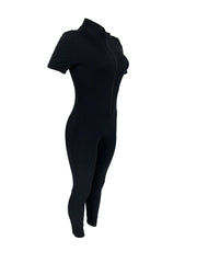 Curve-Hugging Zip-Front Casual Jumpsuit