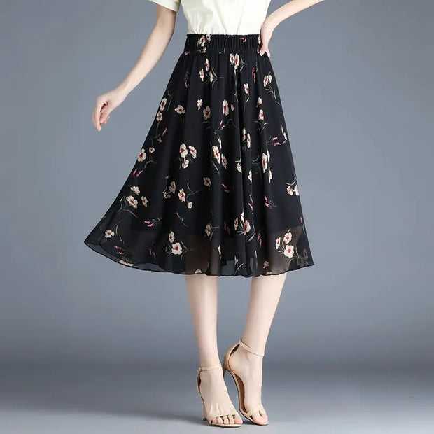 Chiffon Midi Skirts - Elegant Flowing Style