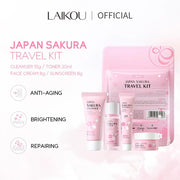 Sakura Skin Care Sets & Kits With Cleanser,Serum,Eye Cream,essence Cream Beauty Products For Women Gift Sets Routine Travel Kit
