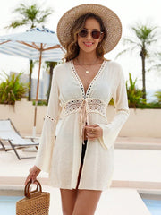Boho Crochet Long-Sleeve Cover-Up