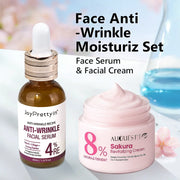 Anti-Wrinkle & Revitalizing Skincare Set - Serum + Sakura Cream