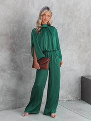 Elegant Cape Sleeve Jumpsuit - Autumn Chic