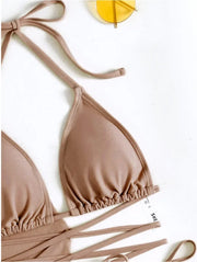 Tassel Tie Bikini Set with Cover-Up