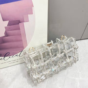 handmade Rhinestones Evening bag silver Crystal handmade Bags
