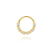 Sterling Silver Zircon Nose Ring - Elegant 925 Hoop