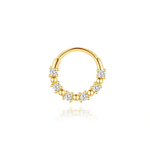 Sterling Silver Zircon Nose Ring - Elegant 925 Hoop