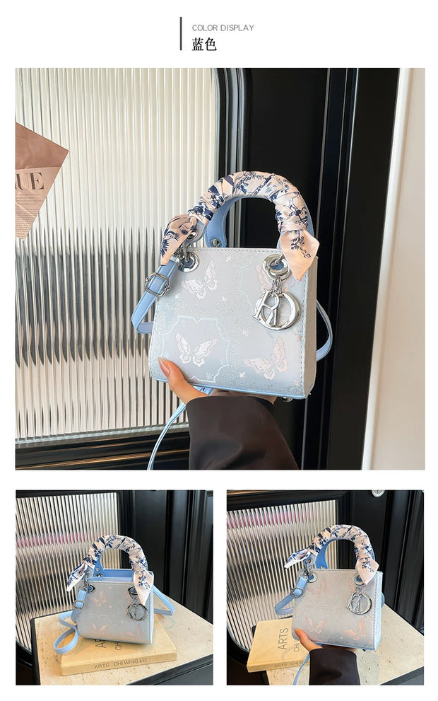 Butterfly Charm Scarf Handle Purse