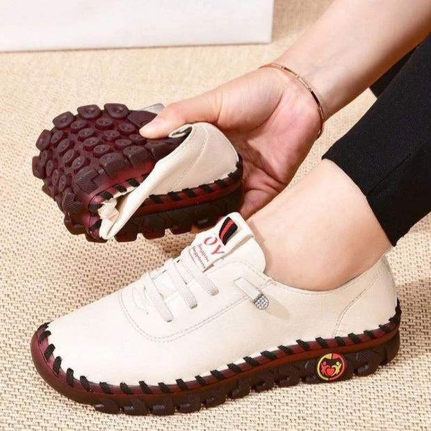 Comfort Leather Walking Sneakers - Everyday Wear