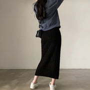 Solid Knitted Skirts For Womenew