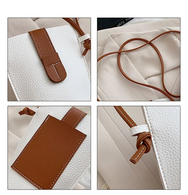 Women's Mobile Phone Bag Female Messenger Shoulder Bags Crossbody Retro PU Leather Bags Mini Handbags New Girls Purse Designer