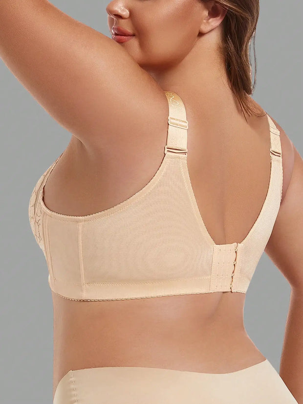 Underwear for women in summer, big chest, small gathering, anti sagging, no steel ring, fat, mm ultra-thin plus size text bra