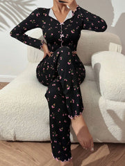 Cozy Bloom Printed Pajama Set
