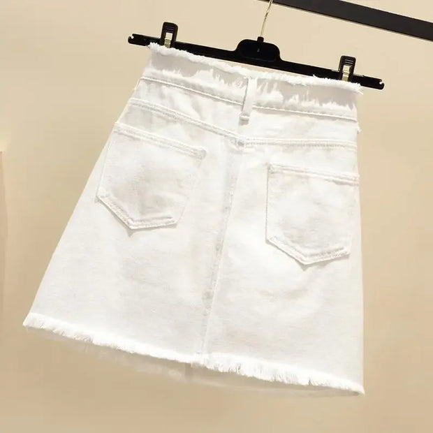 Woman Skirts High Waist Denim Skirt for Women Spring and Summer Skirt A- line Short Skirt Mujer Faldas Saias Mulher