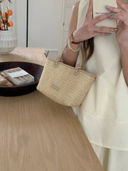 Woven Straw Crossbody Tote