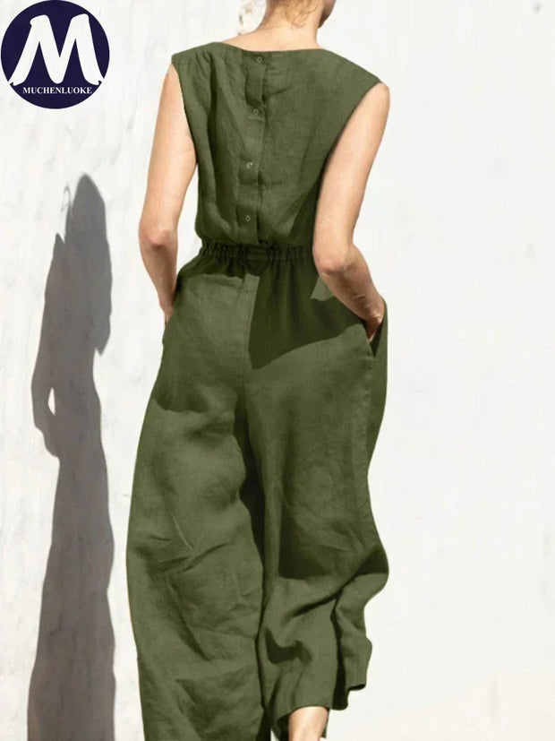 Jumpsuits for Women  Summer Solid Sleeveless