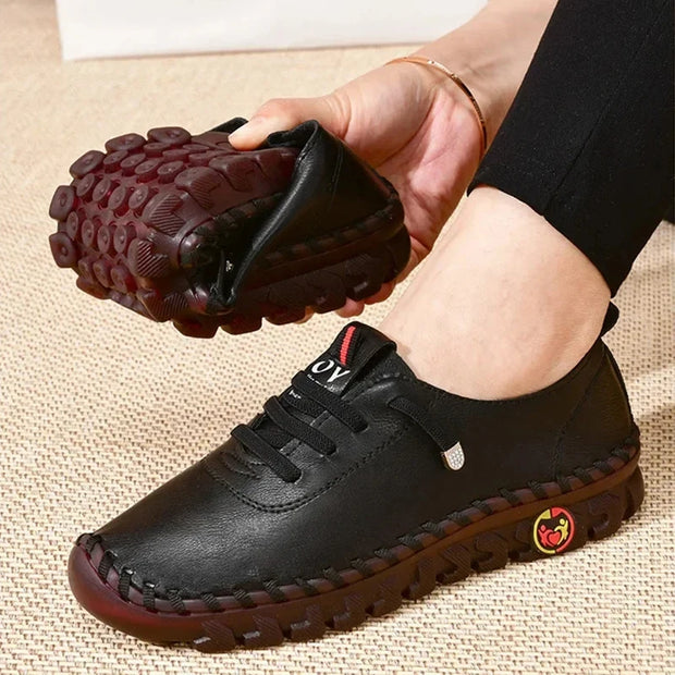 Comfort Leather Walking Sneakers - Everyday Wear