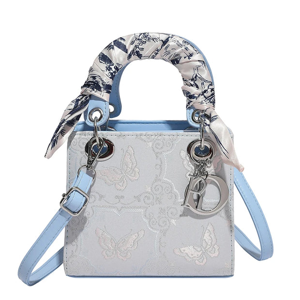 Butterfly Charm Scarf Handle Purse
