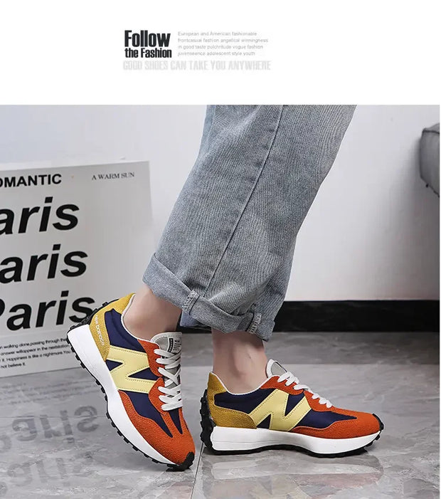 Trendy Luxe Running Sneakers - Neutral Tones
