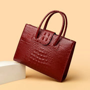 Elegant Croc-Embossed PU Leather Tote