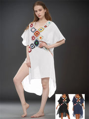 Mujer Beach Dress Bikini Cover Up White Beachwear Long Dresses Summer Sundress Cover Ups saida de praia feminina 2025 vestidos