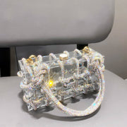 handmade Rhinestones Evening bag silver Crystal handmade Bags