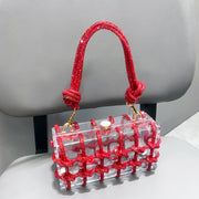 handmade Rhinestones Evening bag silver Crystal handmade Bags