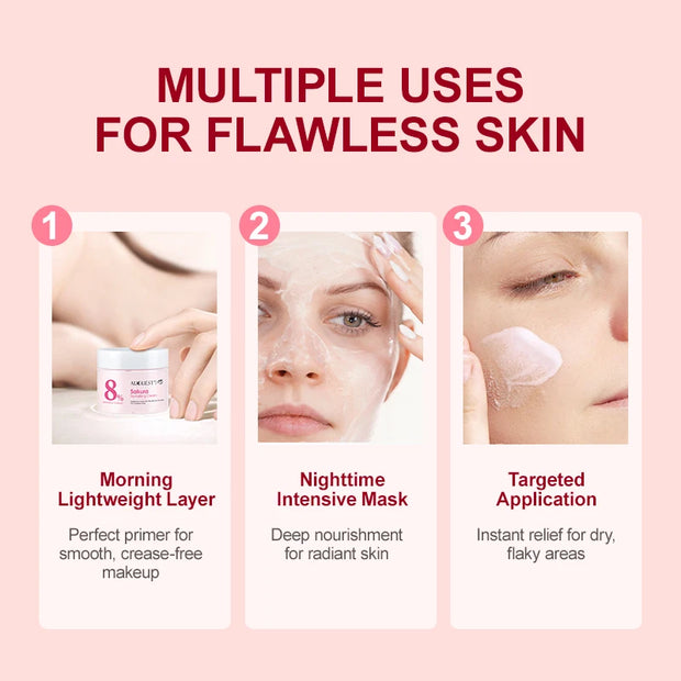 Anti-Wrinkle & Revitalizing Skincare Set - Serum + Sakura Cream