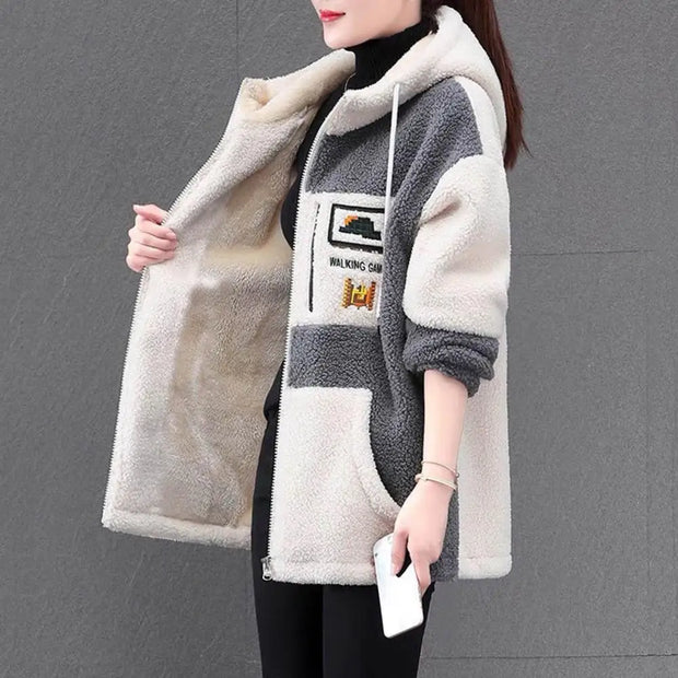 Winter Fashion Women's Coat New Casual Hooded Zipper