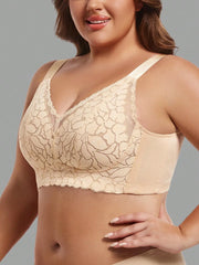Underwear for women in summer, big chest, small gathering, anti sagging, no steel ring, fat, mm ultra-thin plus size text bra
