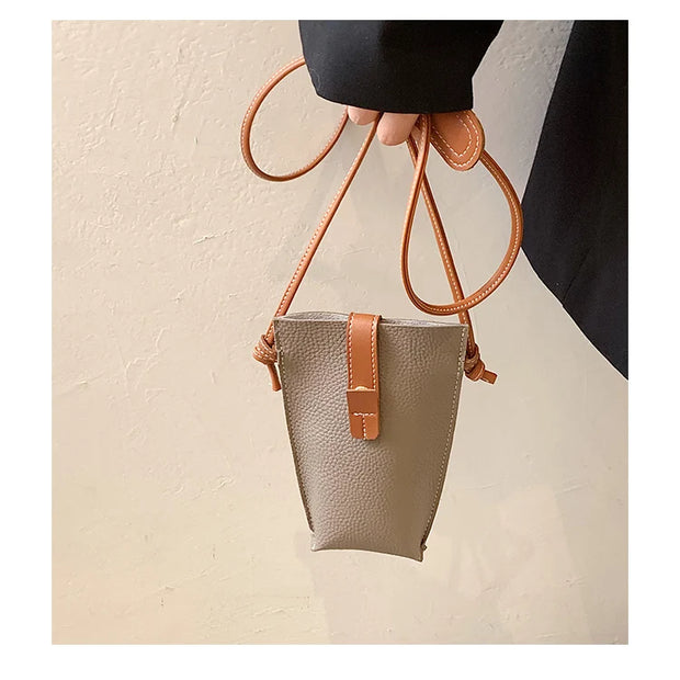 Women's Mobile Phone Bag Female Messenger Shoulder Bags Crossbody Retro PU Leather Bags Mini Handbags New Girls Purse Designer
