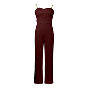 Women Jumpsuit Feather Tube Top Sexy Evening Party Jump Suits Sleeveless High-waisted Straight Playsuits Night Clubwear Overalls